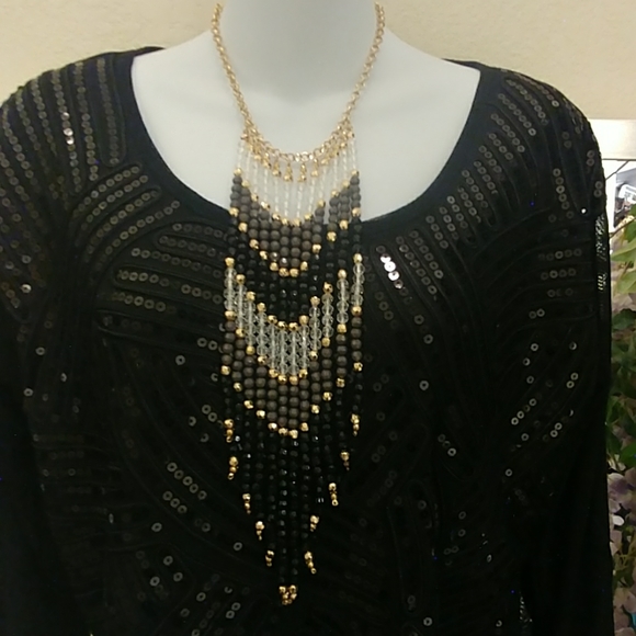 Ombre Crystal Beaded Strands Necklace - Picture 1 of 8